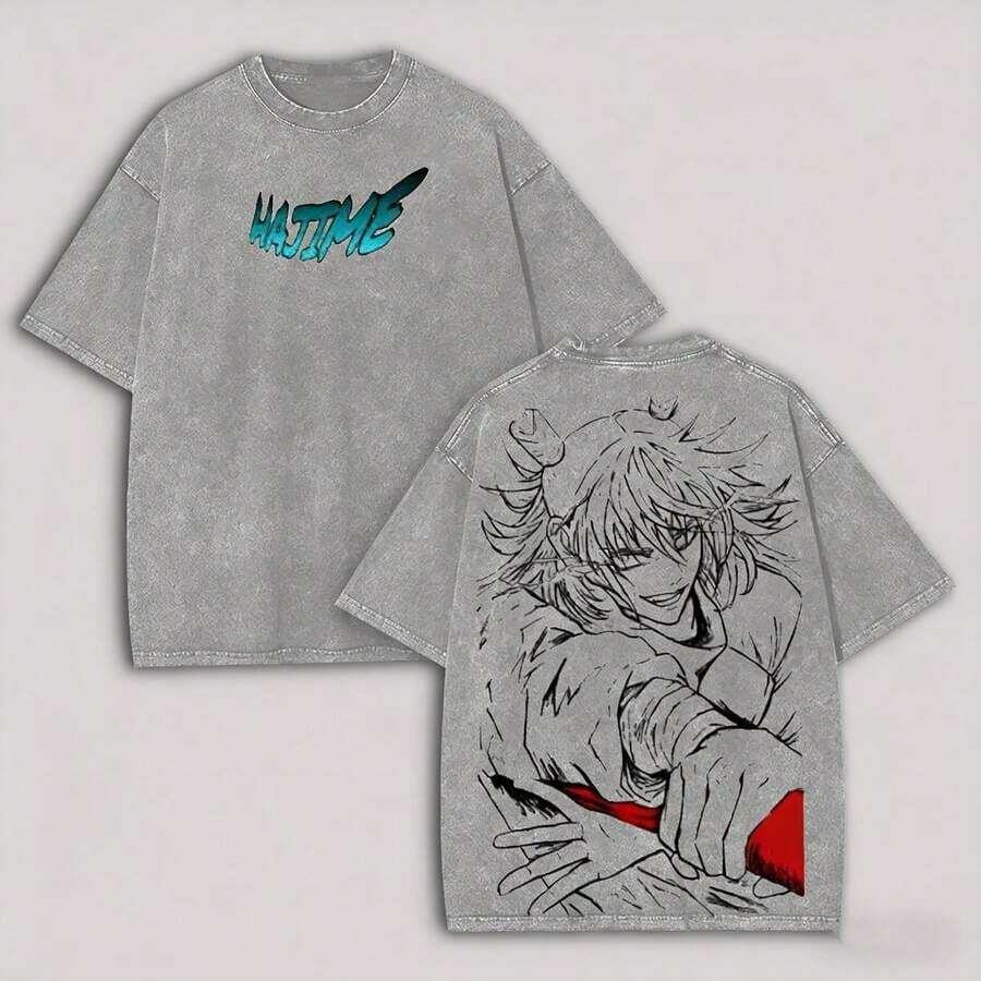 Anime Jujutsu Kaisen Ryomen Sukuna Graphic T Shirt Men Women Clothing Casual Cotton Tshirt Vintage Washed T-shirt Harajuku Tops