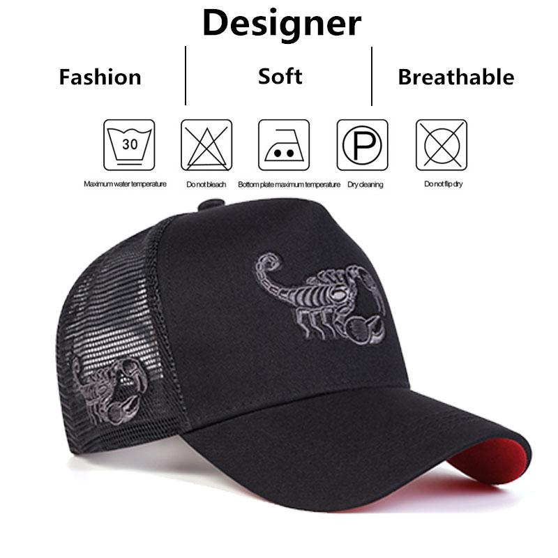 Net Baseball Stitching Embroidered Scorpion Neutral Gender Women Men For Caps Spring Summer Outdoor Adjustable Casual Hats Sunscreen Hat Sports