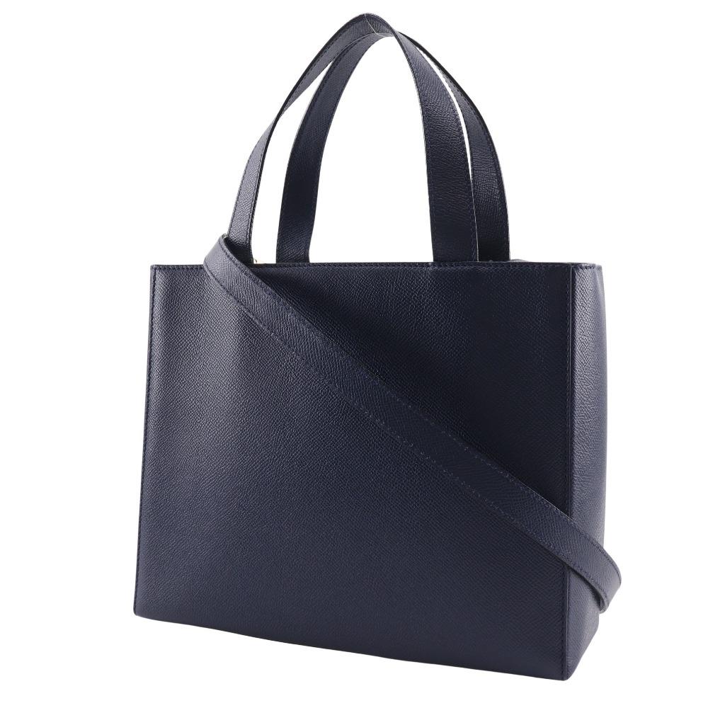 Celine 2WAYShoulder Handbag MC1739 Vintage Navy Blue Calfskin Women Used