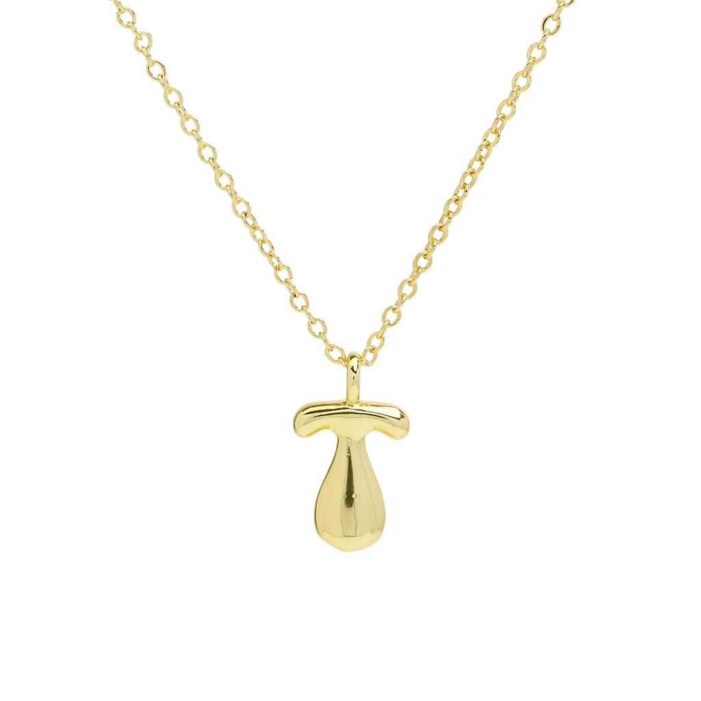 18K Gold Plated Balloon Bubble Hip Hop Necklace with 26 English Letters for Women