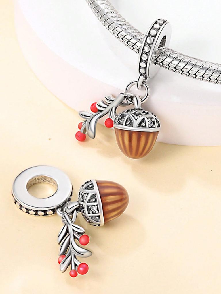 Charms Plata Utumnacornsfallen Andflowers Beads For Charmsoriginales Bracelet Beads Jewellery Making Women'S Gift