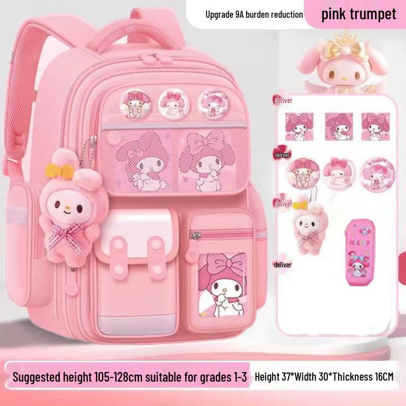 Kuromi Spine-Protecting Schoolbag: Lightweight, Large Capacity for Sixth Grade Girls