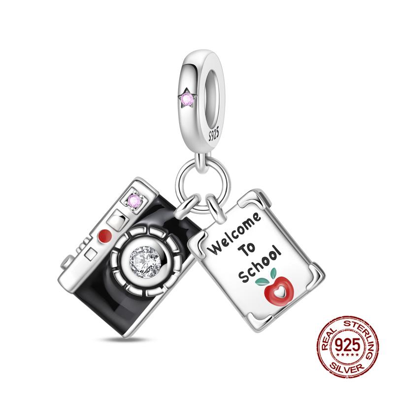 Original Charm Copper Time Travel Camera Series Charms Beads Fits 3Mm Original Bracelet For Women Diy Fine Jewelry Gifts