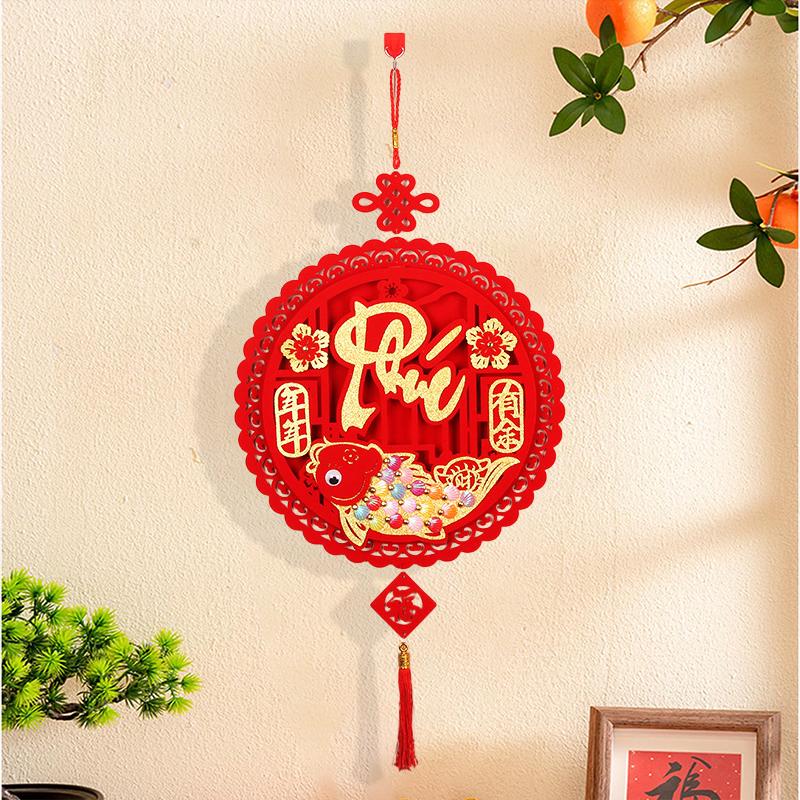 1PC Decorations Ceremony Tassel Hang Blessing Red Spring Festival New Year Traditional Festive Atmosphere Brightly Colored