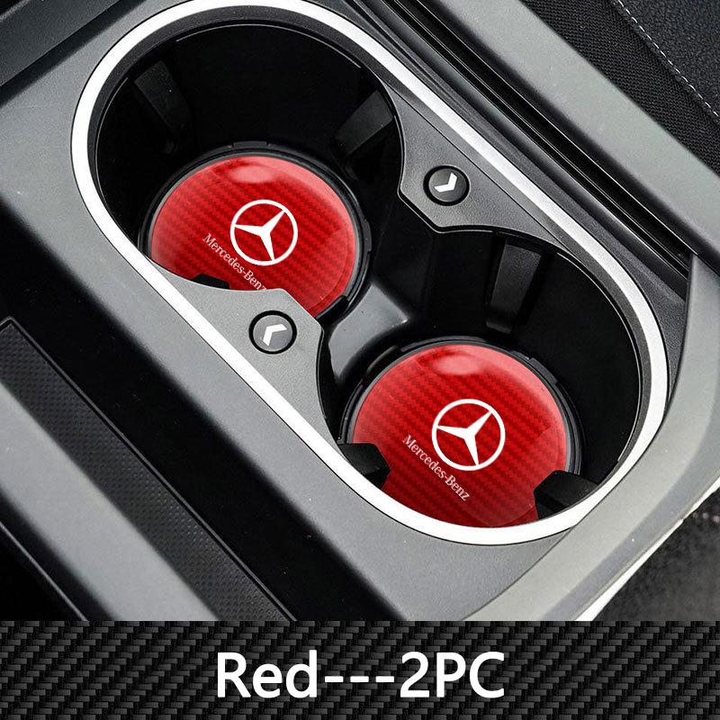 2025 Hot Car Anti-slip Coaster Mat Carbon Fibre Water Cup Pad For Mercedes Benz AMG W176 W212 W168 W222 W204 W190 C300 Interior