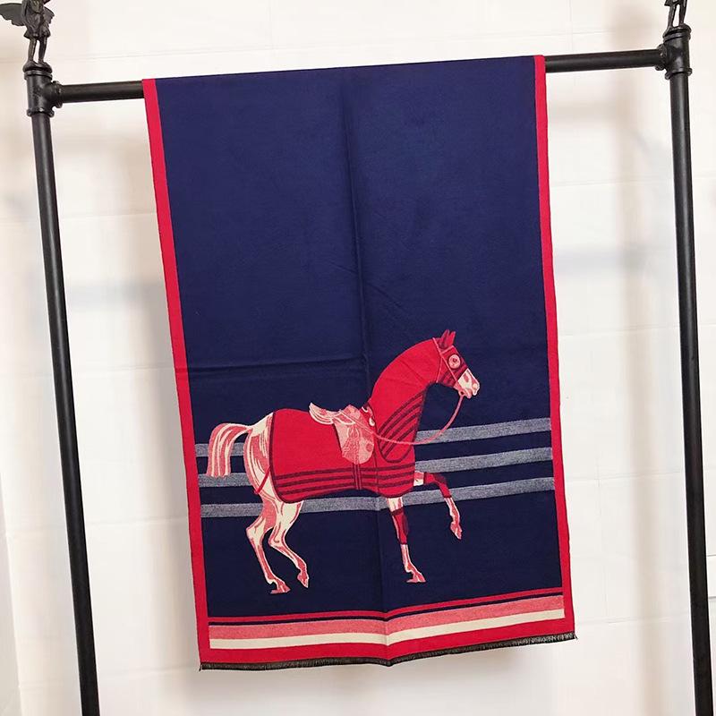 Winter imitation cashmere bag horse beige scarf sweet jacquard medium long shawl neck protector