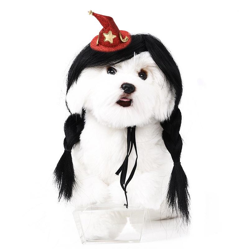 Double Ponytail Pet Wigs - Christmas & Halloween Dog Accessories
