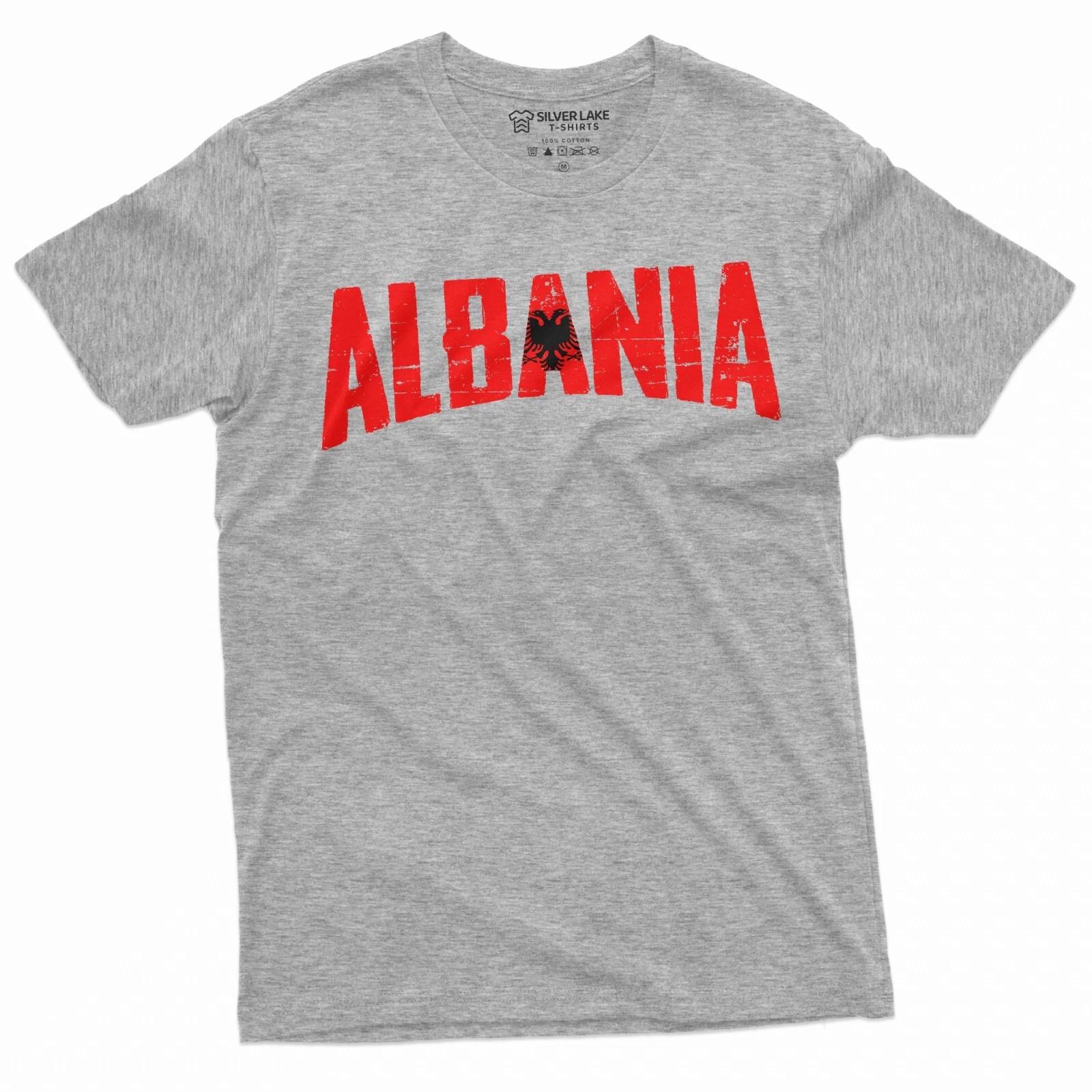Men s Albania T-shirt Albanian Coat of arms Flag T-shirt Shqipëria Nation Shirt L