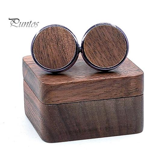

1 пара деревянных запонок с коробкой для хранения, портативная магнитная застежка, мужская рубашка во французском стиле, деревянные запонки, аксессуары для одежды коричневый
