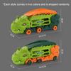 Transport Dinosaur Truck with Foldable Sliding Ra Track, Transforms Into Standing T-Rex & Trike, Best Birthday Gift for Kids