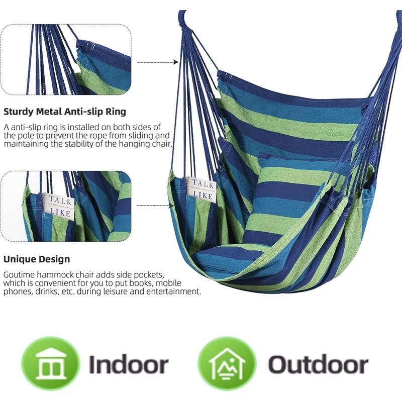 Hot Portable Hanging Hammock Indoor Lazy Chair Travel Outdoor Camping Swing Chair Thick Canvas Bed Hammocks 200KG Load Bearing