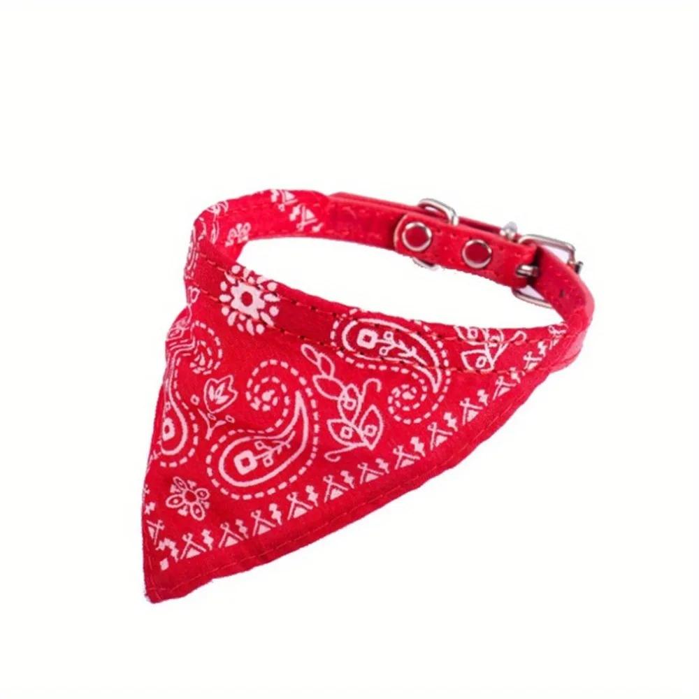 

Adjustable Pet Bandana Collar Paisley Print Triangle Neckerchief for Small Medium Large Dogs Cats S