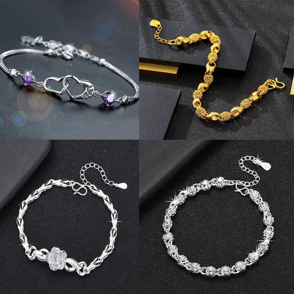 New 925 Sterling Silver Simple Style High Quality Romance Bracelet Chain For Women Engagement Party Wedding Jewelry Gift