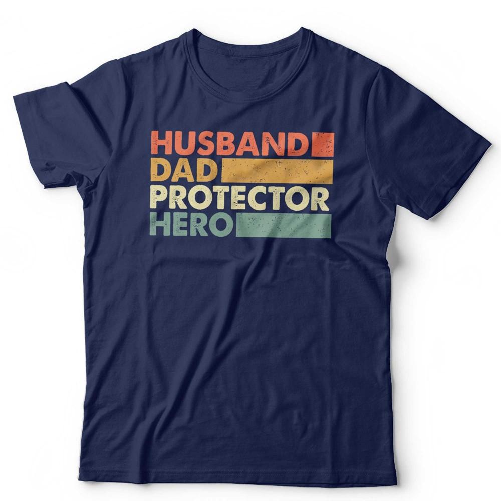 Husband Dad Protector Hero Tshirt Fathers Day Valentines Anniversary Pops Gift S