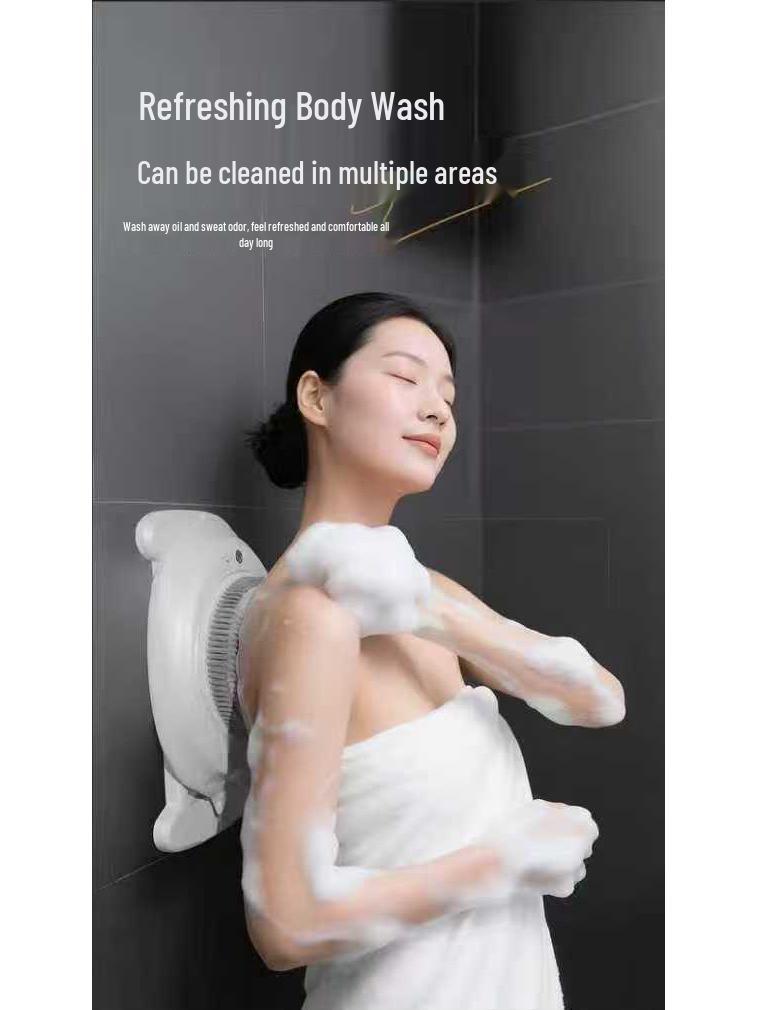 Multi-Functional Smart Wall-Mounted Electric Shower Exfoliator with Large Brush Head