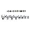 10 Pcs 3/8Inch Drive Open End Spanner 10 To 22mm Horn Wrench Head Crowfoot Wrench Set  Loosening