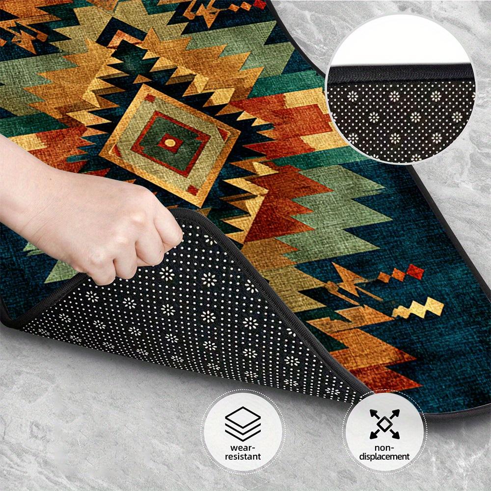 Set Of 4 Car Floor Mats Featuring A Classic Tribal Geometric Design, Designed For Pickup Trucks Or Crossovers, Offering Easy-To-