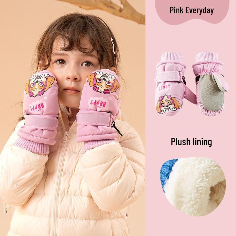 Paw Patrol Kids  Waterproof Ski Gloves - Warm, Velvet-Lined, Cold-Proof for Boys & Girls