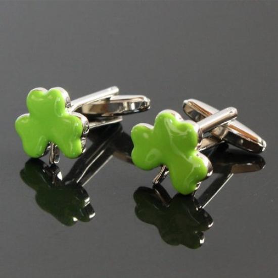 Kamakura Warsztat Spinek do Mankietów Spinki do Mankietów Koniczynka Shamrock cf268