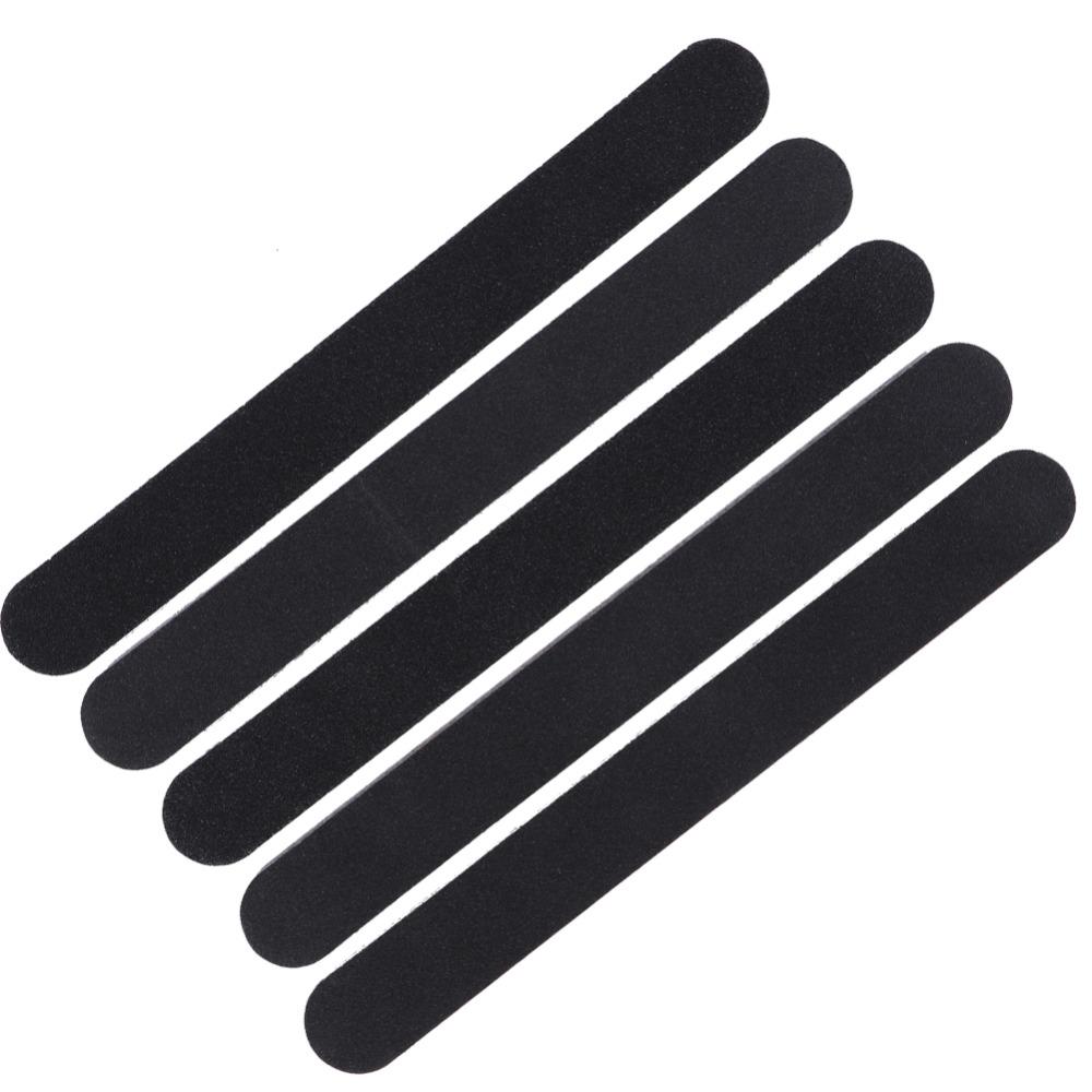 5Pcs Black Round Head Double Sided Nail File  DIY Nail Art Pretreatment Grinding