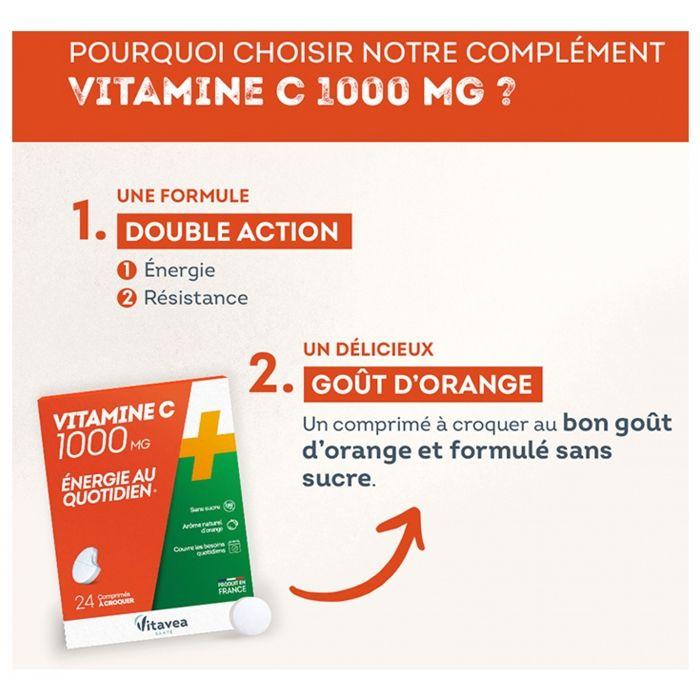 Vitavea Vitamine C 1000mg Energie Au Quotidien 24 Comprimés À Croquer