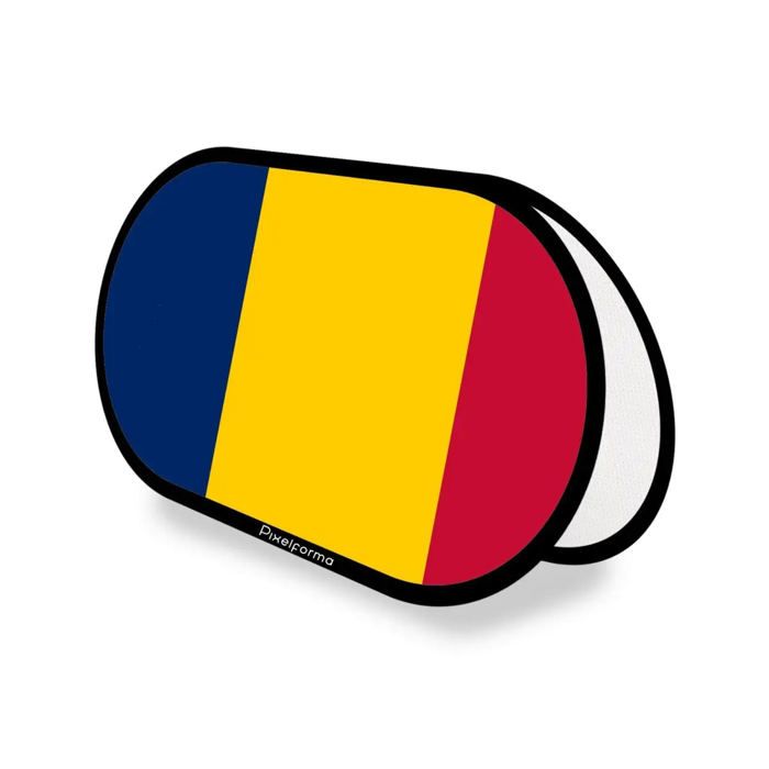 Drapeau - Ovale - Tchad - 70 x 120 cm - Polyester - Impression recto/verso