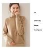 Women's High Neck Pure Cashmere Sweater, Half Zip, Loose Fit, Thickened Knit for Autumn/Winter Fashion.
