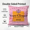 Luxury Fashion V-Veuve C-Clicquot Pillow Case Comfort Sofa Bed Silky Elegant Invisible Zipper Custom Decorative Cushion Cover