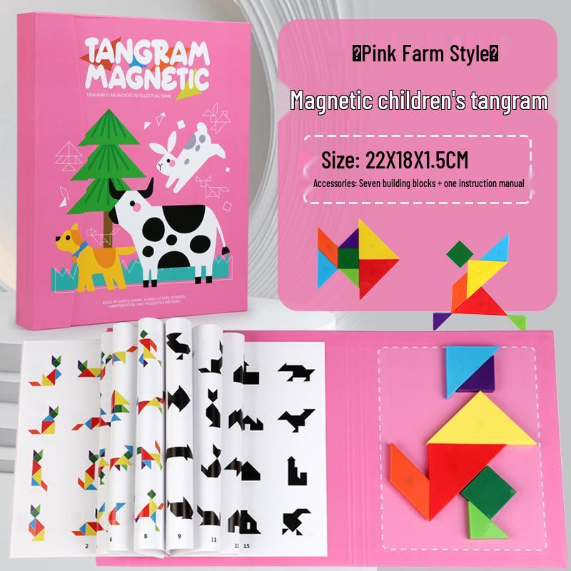 Cross-Border Magnetic Tangram Puzzle: First Grade Educational Toy for Early Learning and Teaching Aid