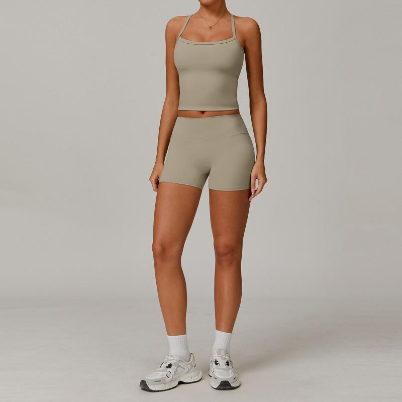 Womens Quick Dry Stretchy Yoga Set Workout Running Sport Outfit