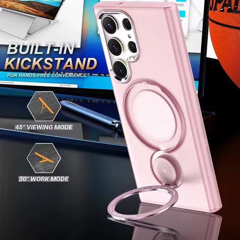 Magnetic Ring Holder Phone Case For Samsung S24 S23 S25 Ultra Plus 5G MagSafe Wireless Charge Shockproof Bracket Stand Cover