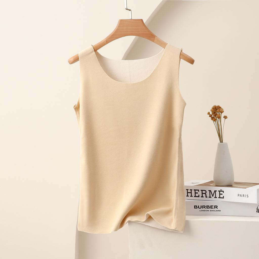 Women's Crew Neck Sleeveless Tank Top Slim Fit Thermal Winter Warm Inner Layering Undershirt