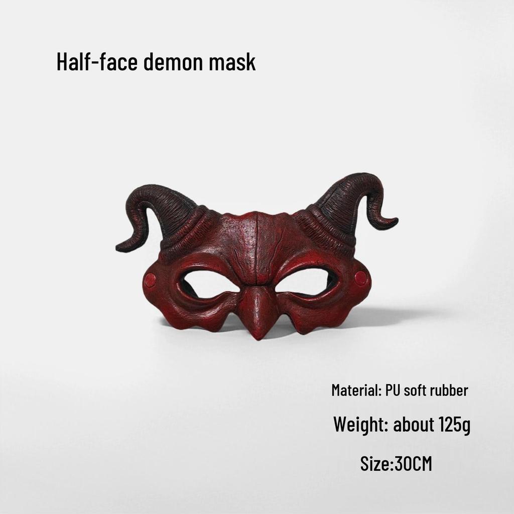 Children's Red Demon Mask Halloween Costume PU Party Prop