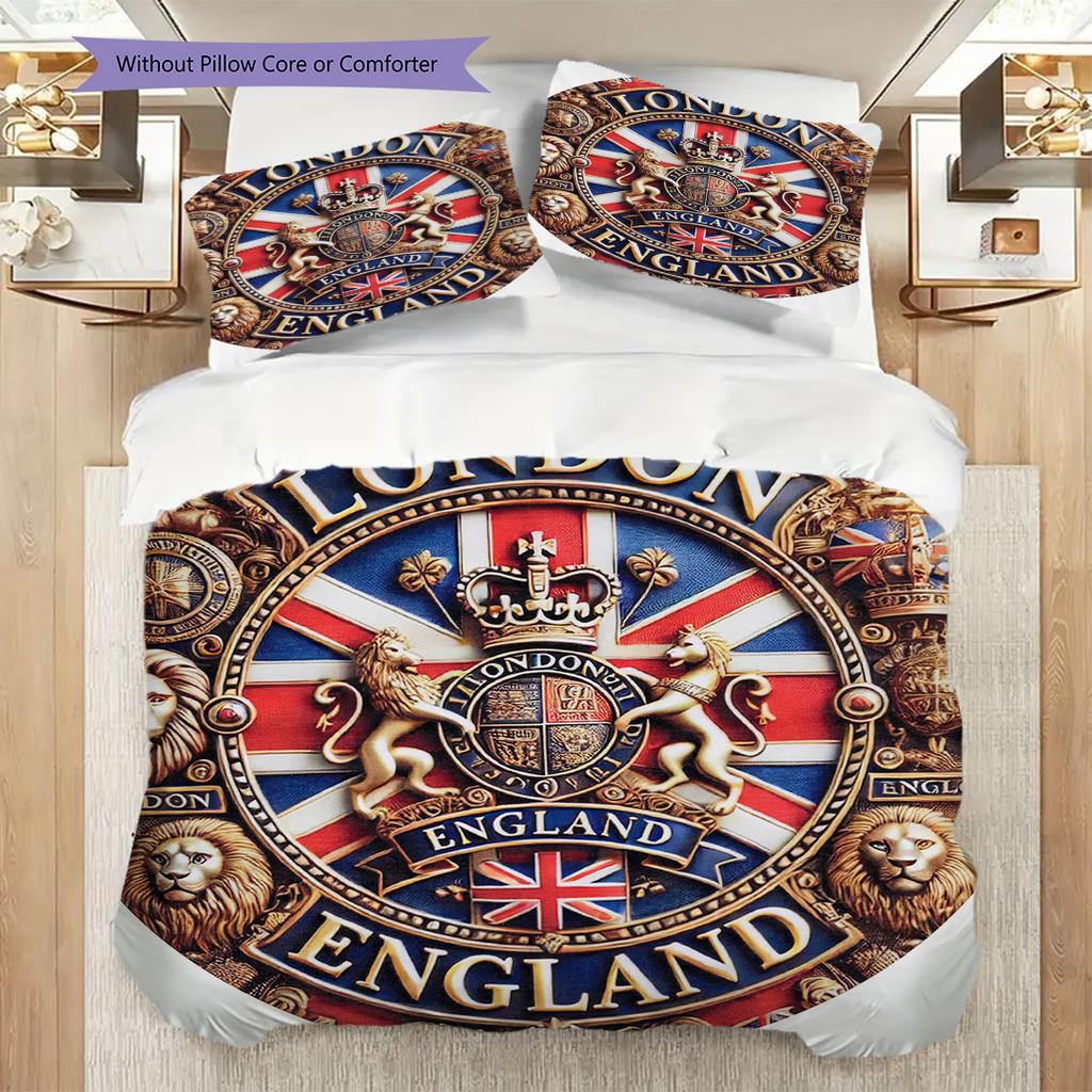 British Empire London England Bedding, Duvet Cover, Pillowcase, Home Decoration, Birthday Gift (1 * Duvet Cover+2 * Pillowcase, Coreless)