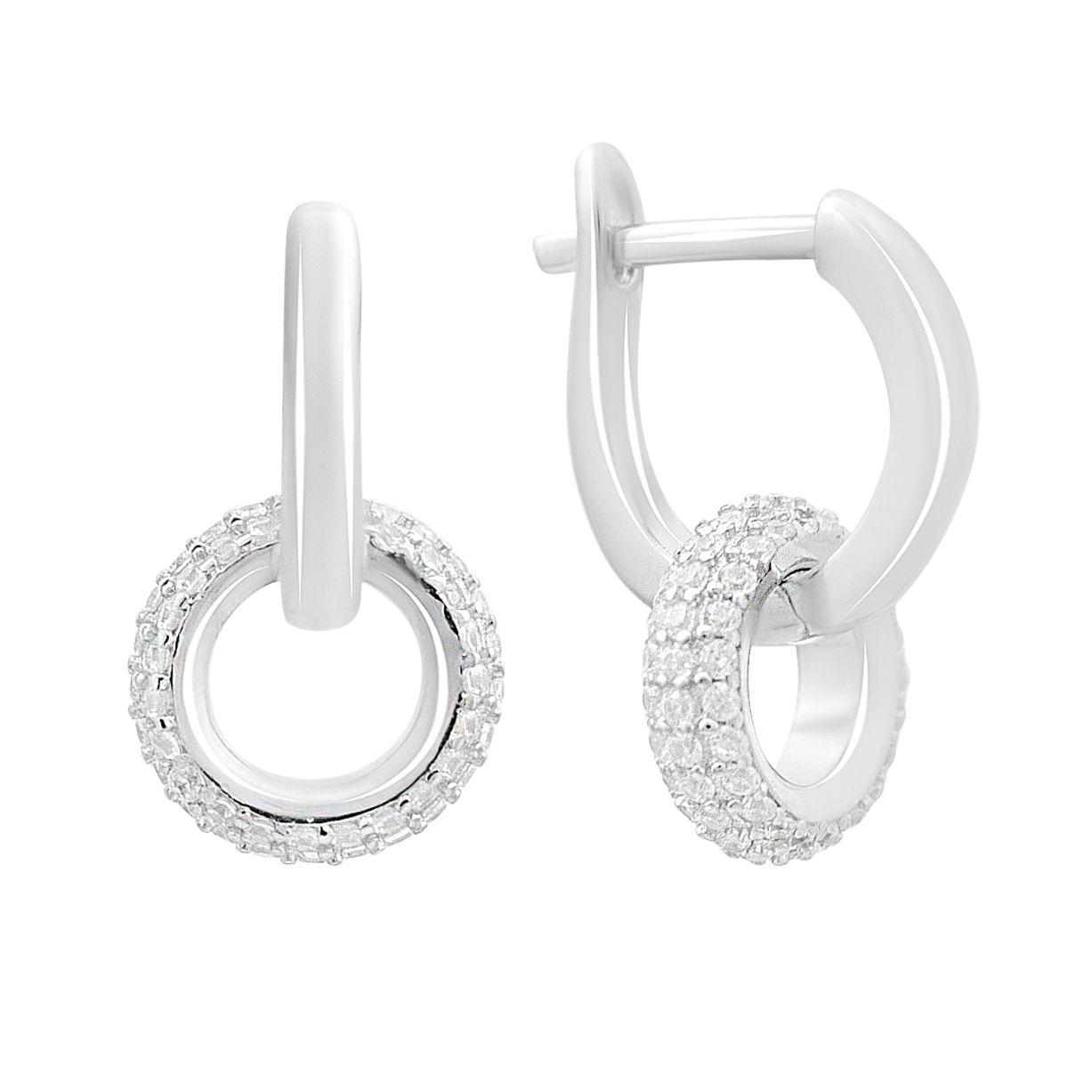

Silver earrings with cubic zirkonia (2207627) білий