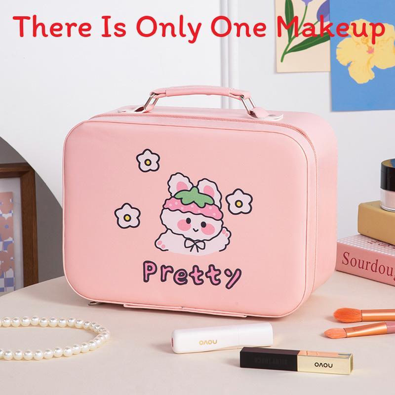 Cute Cartoon Makeup Bag With Large Capacity And Mirror For Daily Travel And Gift
