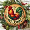 Vintage Chicken Tin Metal Wall Art Farmhouse Welcome Sign Country Rustic Home Kitchen Decor Aluminum Plaque