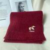2025 Winter Japanese Cute Puppy Embroidery Scarf for Neck Protection