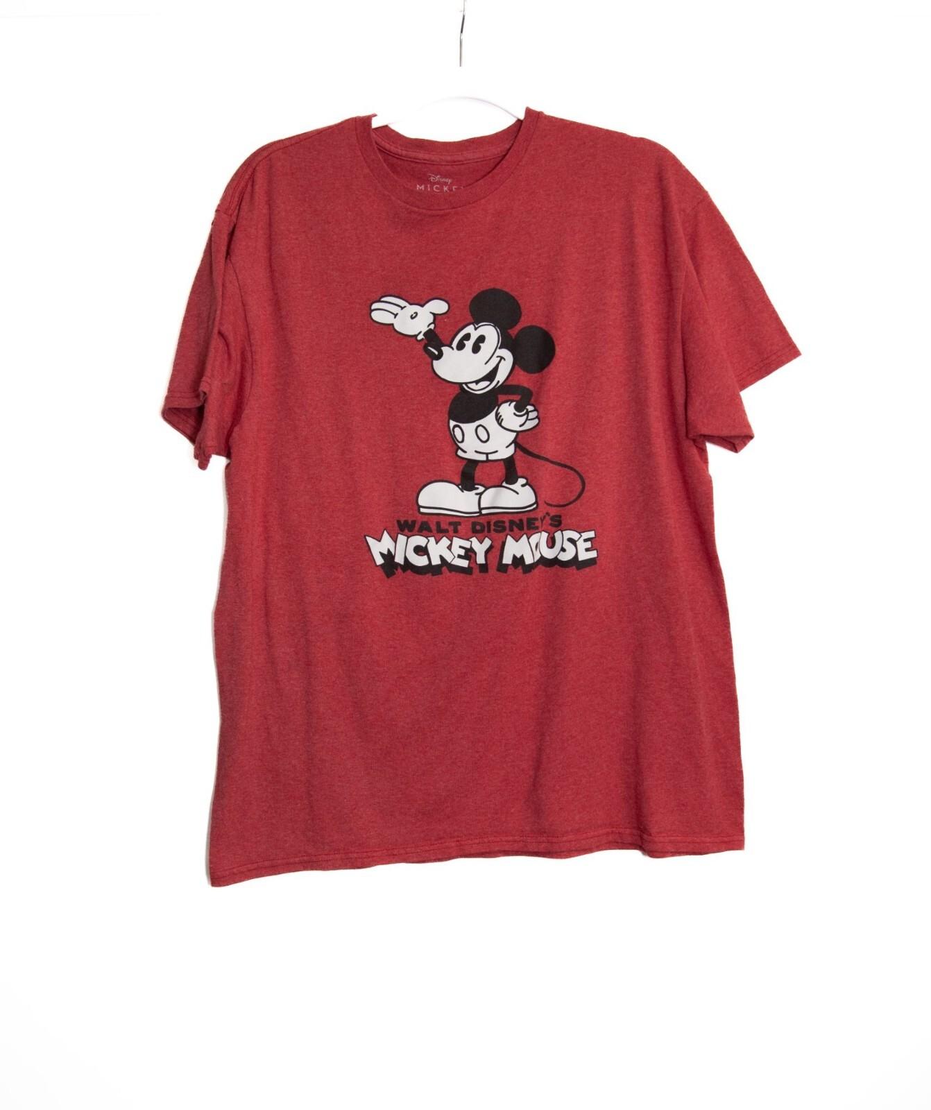 Vintage-Inspired Red Mickey Mouse Graphic T-Shirt By Disney Large L