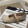 Soft Leather Version Square Head Versatile French Small Leather Shoes Women's 2025 New Spring and Summer Flat Bottom Retro Soft Sole Mary Jane Single