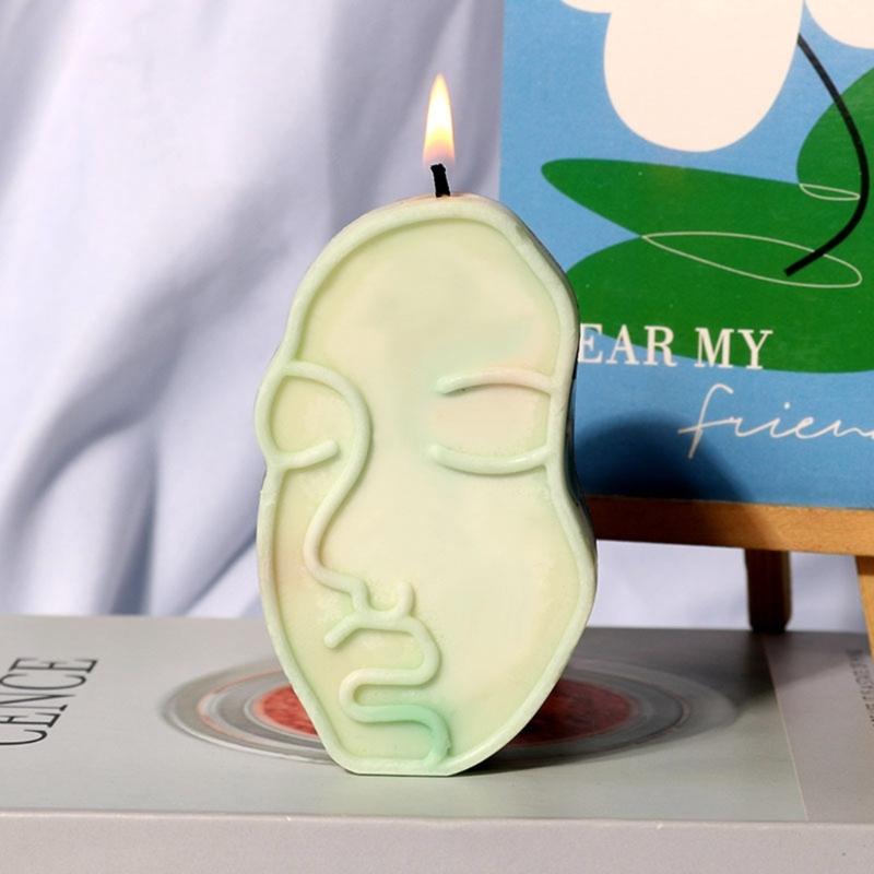 3D Human Face Candle Mold Art Silicone Abstract Candle Mold Candle Making Portrait Mold for Handmade Soap Making Casting