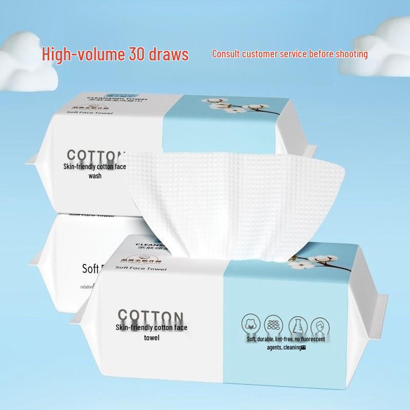 Cotton Facial Cleansing Towels: Thickened, Soft, Dual Use Wet/Dry Makeup Remover with Pearl Pattern