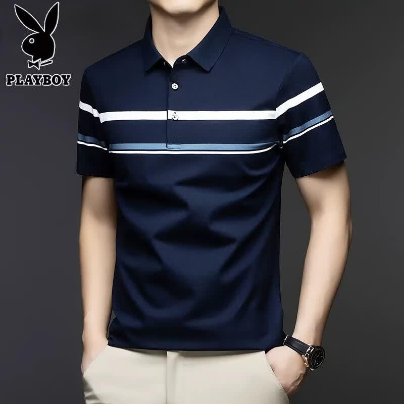 

PLAYBOY Men s 2026 Summer Striped Polo Shirt L