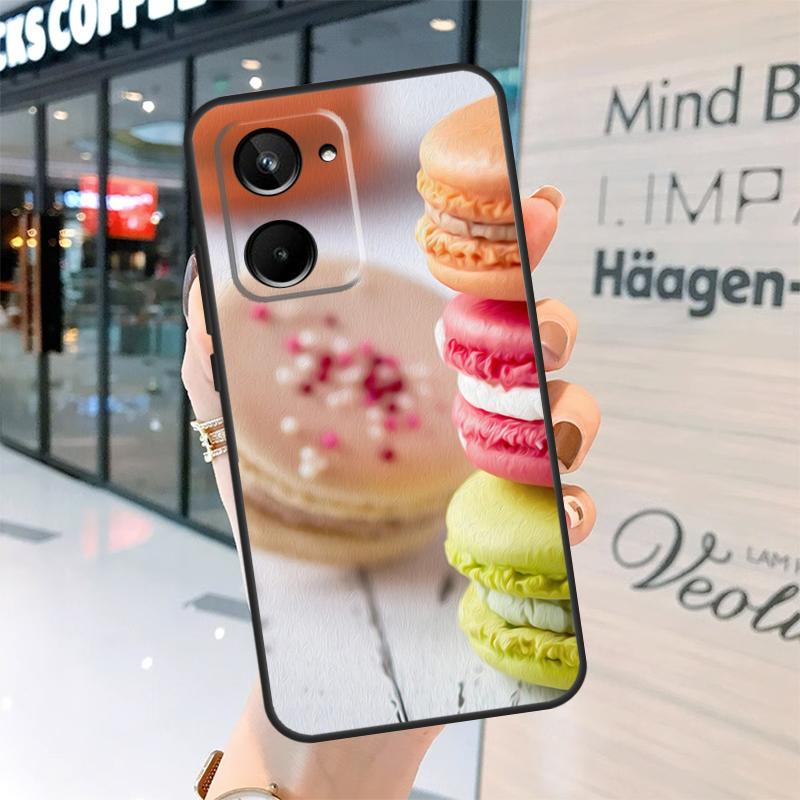 

Dessert ice Cream Macaron Food Case For Realme 15 14 13 12 11 Pro Plus GT6 GT7 Pro C55 C51 C35 C53 C61 C65 C67 C63 C71 C75 Realme C61