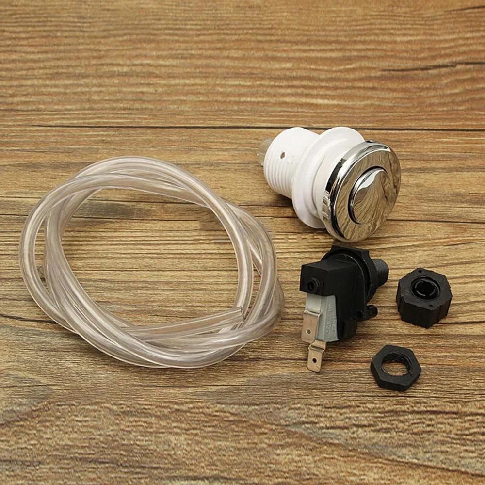 On/Off Push Button Switch Jetted Jet For Bath Spa Hose Air Pool Waste Garbage Disposal Whirlpool Pneumatic Switch