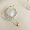 Vintage Love Heart Pendant Necklace Gold Aesthetic Choker for Women Trendy Party Jewelry Gift