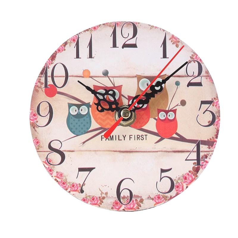 12cm Large Wall Clock Vintage Wall Clock Round Silent Clocks Wall Mount Wooden Carft Living Room Decor Room Ornaments