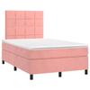 3143018 vidaXL Lit à sommier tapissier avec matelas Rose 120x200 cm Velours
