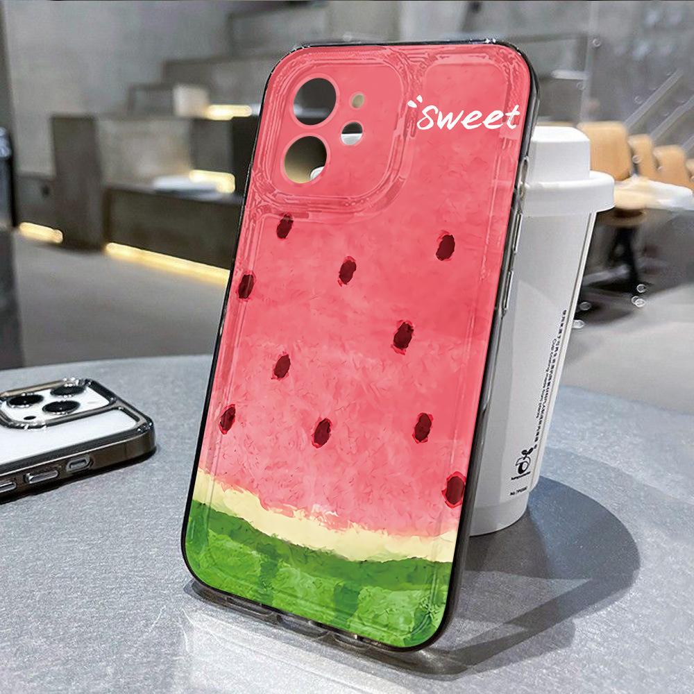 Applicable To iPhone17 ProMax Summer Watermelon Cartoon Space Phone Case Apple 16 Transparent 14/15 Niche