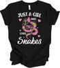 Just A Girl Who Loves Snakes Shirt Cute Floral Snake Lover Gift for Girls Women